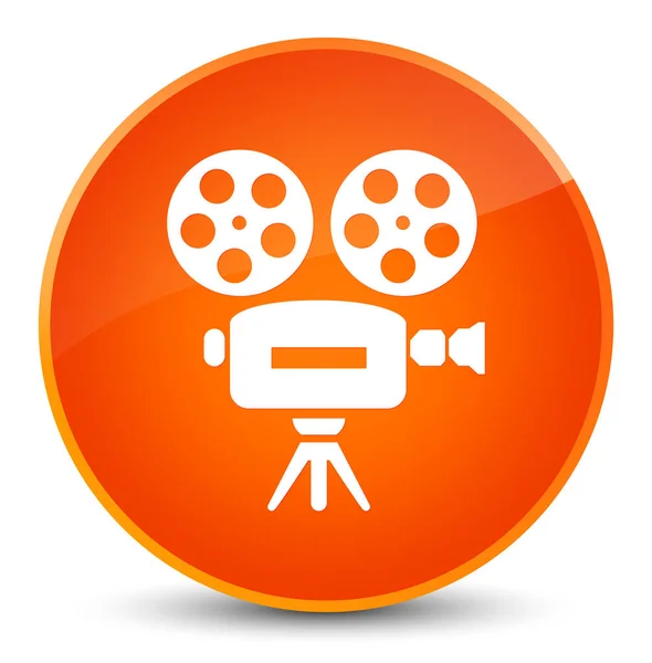 Videó kamera ikon elegáns narancs kerek gomb — Stock Fotó