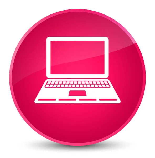 Laptop icon elegant pink round button — Stock Photo, Image