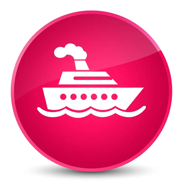 Cruise ship icon elegant pink round button — Stock Photo, Image