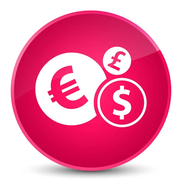 财政图标优雅粉色圆形按钮 — 图库照片