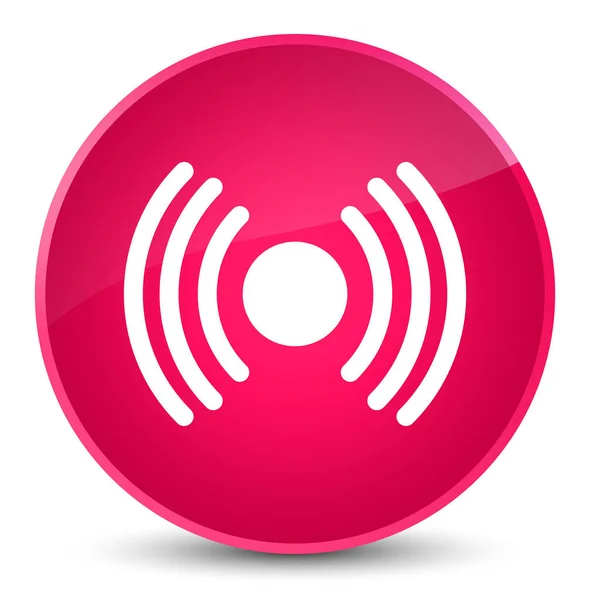 Síťový signál ikonu elegantní růžové kulaté tlačítko — Stock fotografie