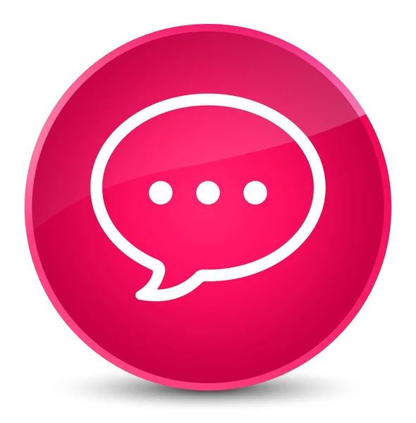 Talk bubble icon elegant pink round button — Stock Photo, Image