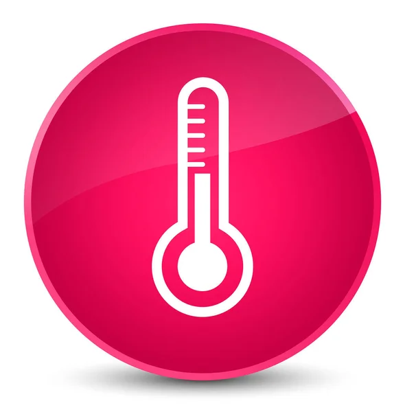 Thermometer-Symbol eleganter rosa runder Knopf — Stockfoto