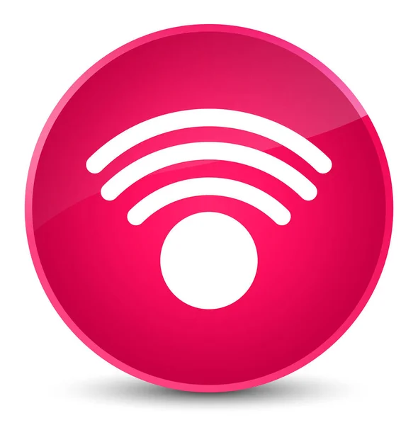 Przycisk okrągły różowy ikona elegancki WiFi — Zdjęcie stockowe