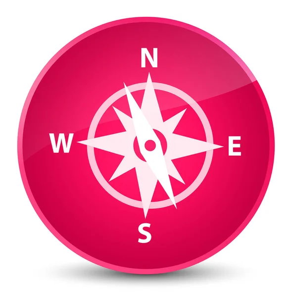 Compass icon elegant pink round button — Stock Photo, Image