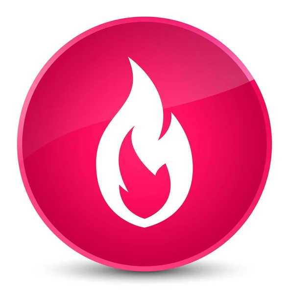 火災の炎のアイコンのエレガントなピンク ラウンド ボタン — ストック写真