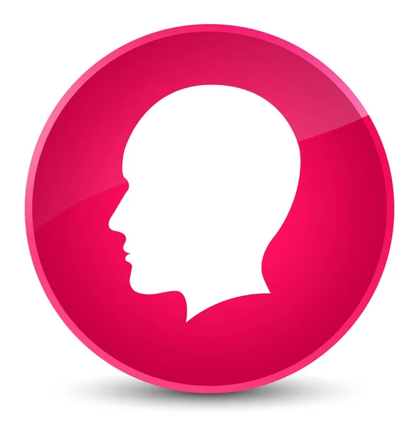 Head men face icon elegant pink round button