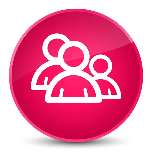 Group icon elegant pink round button — Stock Photo, Image