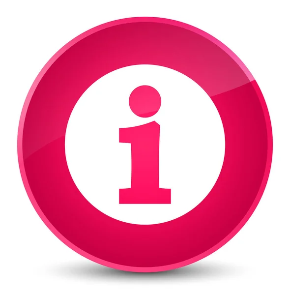 Ícone de informação elegante botão redondo rosa — Fotografia de Stock