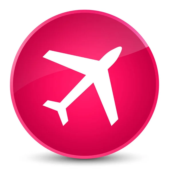Αεροπλάνο κομψό ροζ στρογγυλό κουμπί εικονίδιο — Φωτογραφία Αρχείου