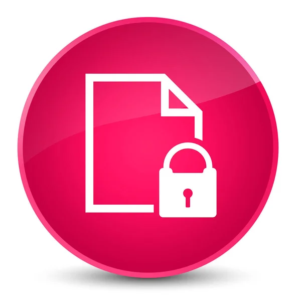 Icono de documento seguro elegante botón redondo rosa —  Fotos de Stock