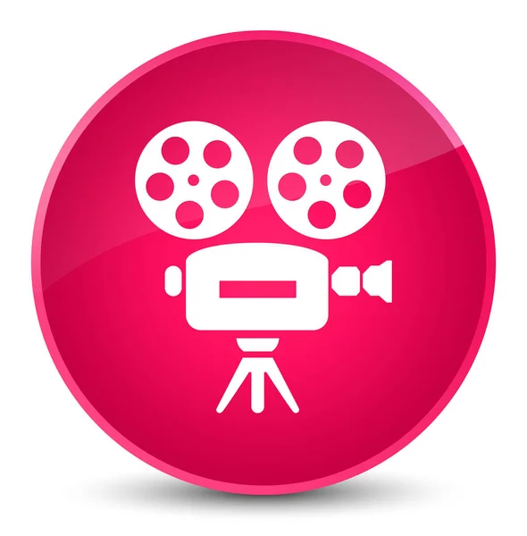 비디오 카메라 아이콘 우아한 핑크 라운드 버튼 — 스톡 사진