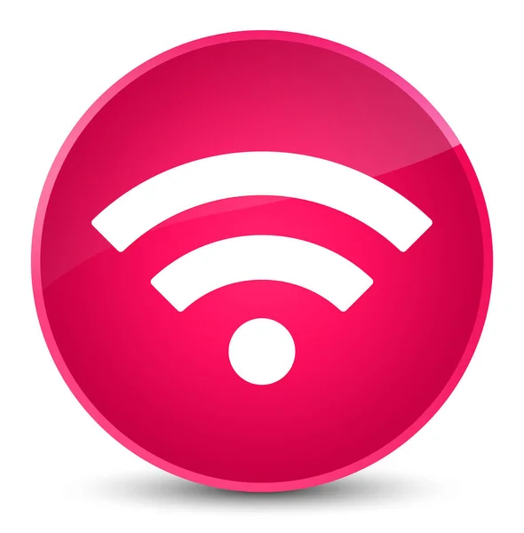 Icona Wifi elegante pulsante rotondo rosa — Foto Stock