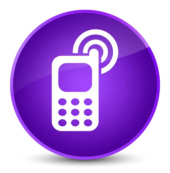 携帯電話アイコン エレガントな紫の丸いボタンをリンギング — ストック写真