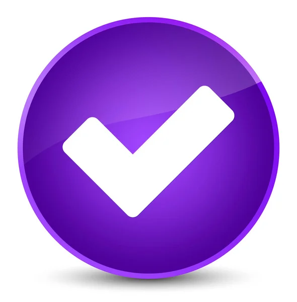 Validate icon elegant purple round button — Stock Photo, Image