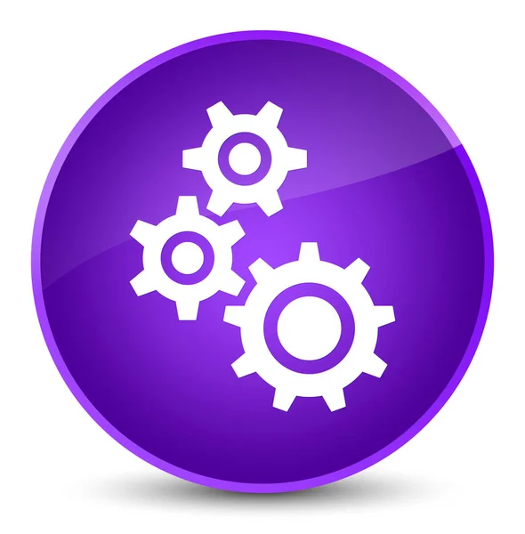 Gears icon elegant purple round button — Stock Photo, Image