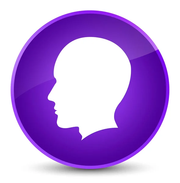 Hlava mužská tvář elegantní fialové kulaté tlačítko — Stock fotografie