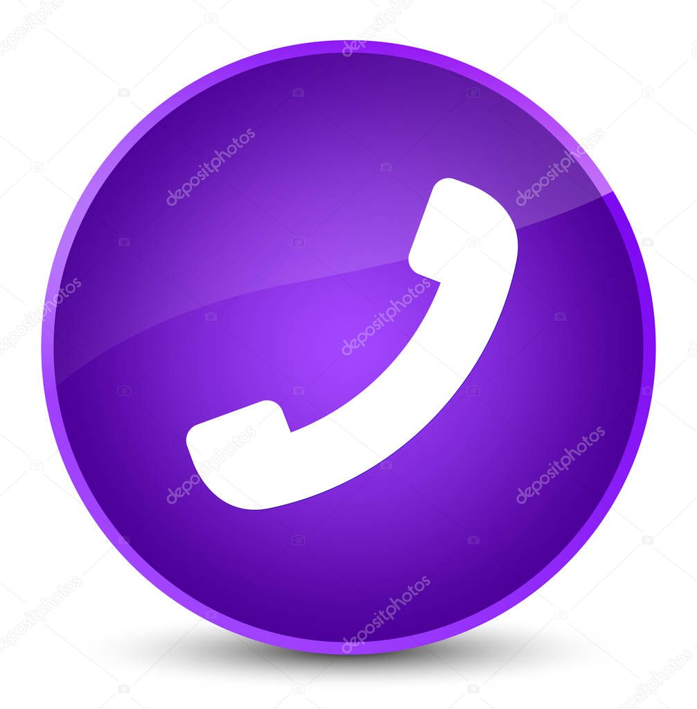 Phone icon elegant purple round button