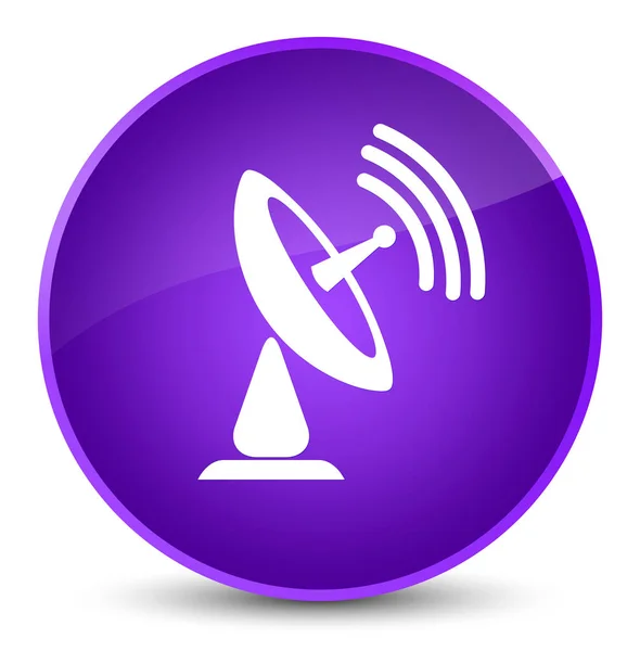 Satelitní mísa ikonu elegantní fialové kulaté tlačítko — Stock fotografie