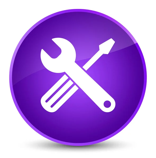 Eszközök ikonra elegáns lila kerek gomb — Stock Fotó