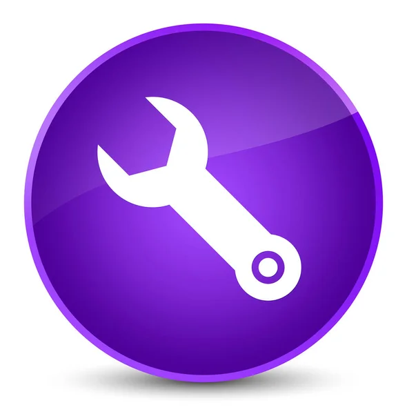 Schraubenschlüssel Symbol elegant lila runden Knopf — Stockfoto