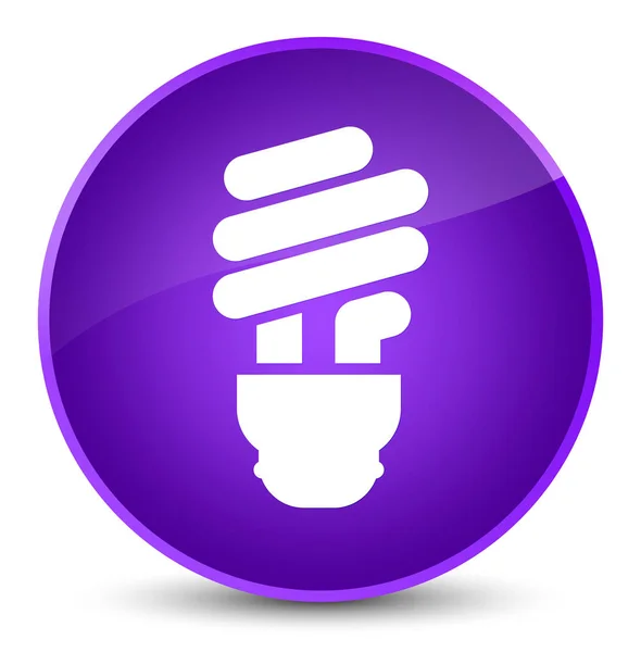 Icono bombilla elegante botón redondo púrpura —  Fotos de Stock