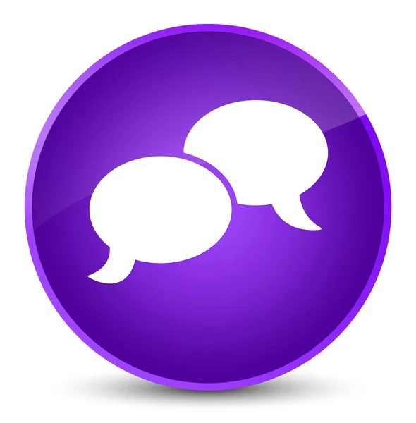 Chat bubble icon elegant purple round button — Stock Photo, Image