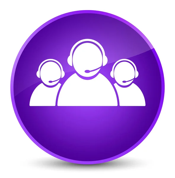 Customer care team icon elegant purple round button