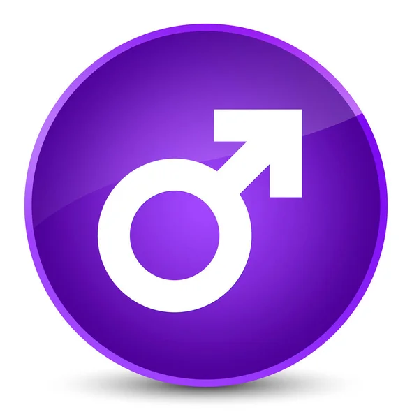 Icona segno maschile elegante pulsante rotondo viola — Foto Stock