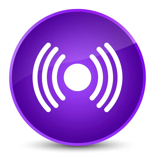 Icona del segnale di rete elegante pulsante rotondo viola — Foto Stock