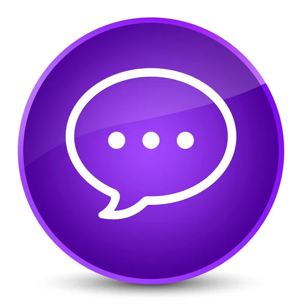 Talk bubble icon elegant purple round button