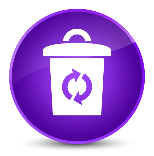 Prullenbak pictogram elegante paarse ronde knop — Stockfoto