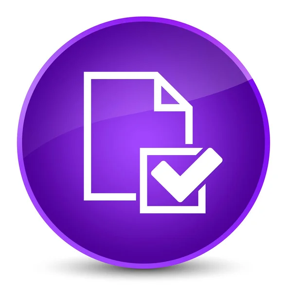 チェックリスト アイコン エレガントな紫色の丸いボタン — ストック写真