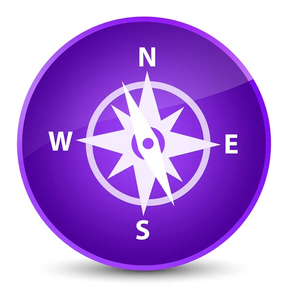 Kompasu elegantní fialové kulaté tlačítko — Stock fotografie
