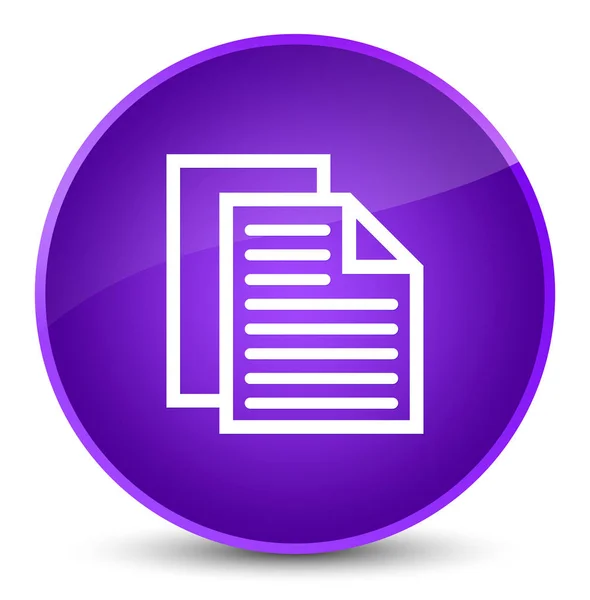 Icône pages de document bouton rond violet élégant — Photo