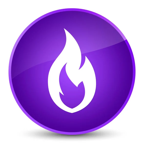 Icône de flamme de feu élégant bouton rond violet — Photo