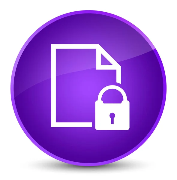 Secure document icon elegant purple round button — Stock Photo, Image