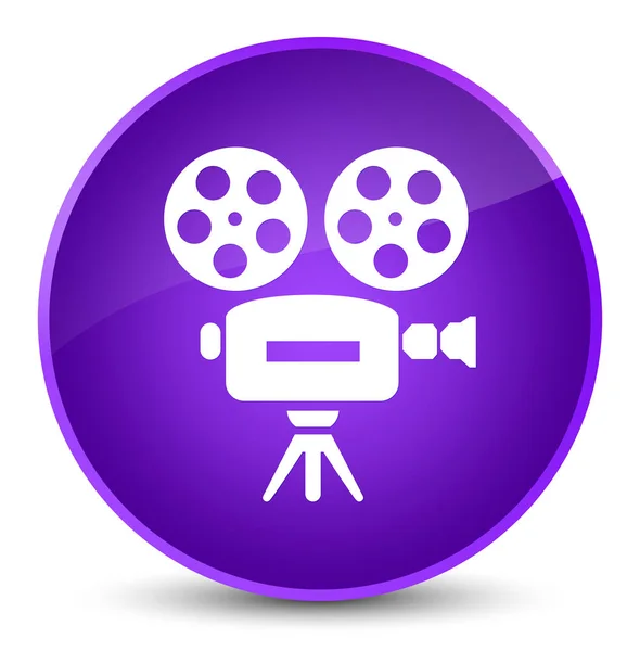 Videó kamera ikon elegáns lila kerek gomb — Stock Fotó