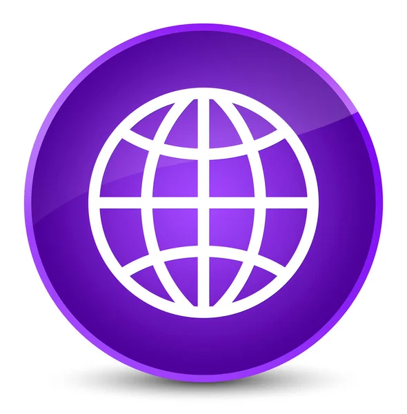 世界图标优雅紫色圆按钮 — 图库照片