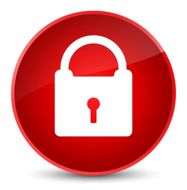 Asma kilit simgesi zarif kırmızı yuvarlak düğmesi