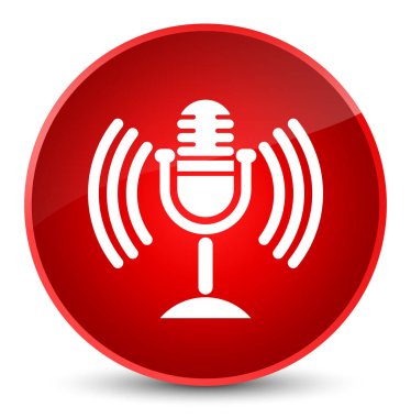 Mikrofon simgesi zarif kırmızı yuvarlak düğmesi