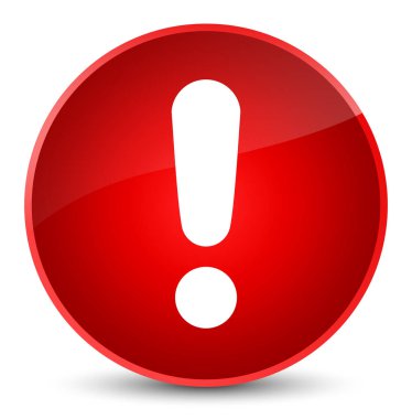 Ünlem işareti simgesi zarif kırmızı yuvarlak düğmesi