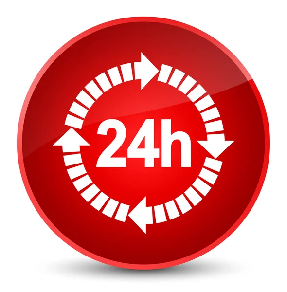 24 ώρες παράδοση εικονίδιο κομψό κόκκινο στρογγυλό κουμπί — Φωτογραφία Αρχείου