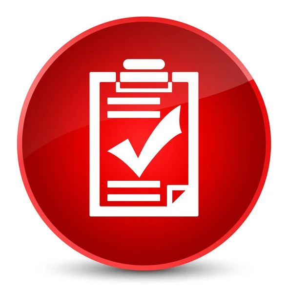 Checklista ikonen eleganta röda runda knappen — Stockfoto