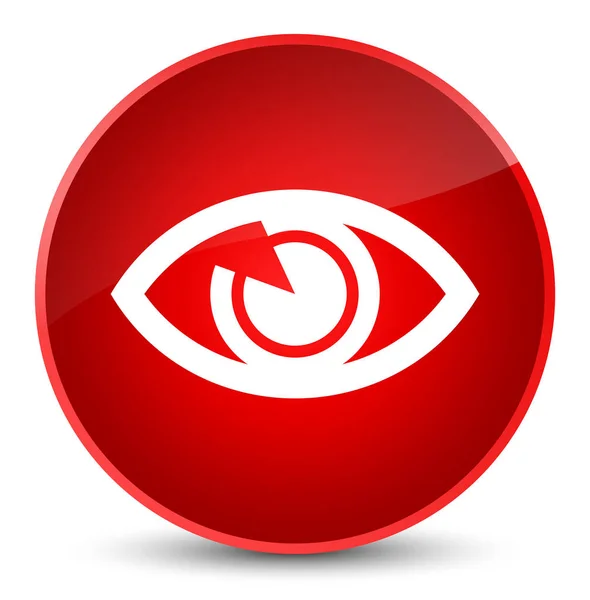 Ojo icono elegante botón redondo rojo — Foto de Stock