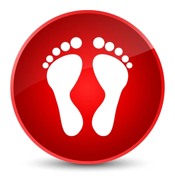 Footprint icon elegant red round button — Stock Photo, Image