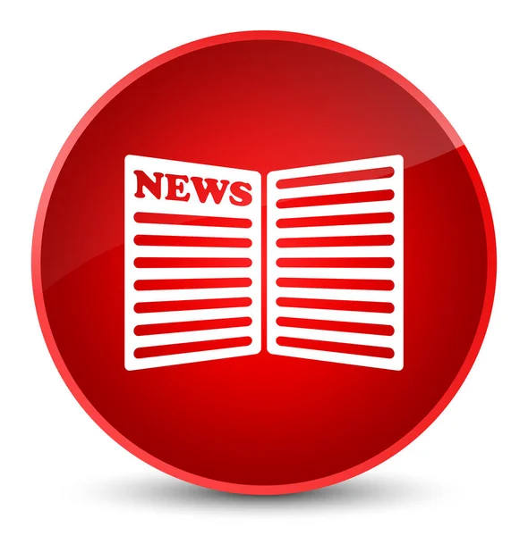 Newspaper icon elegant red round button — Stock Photo, Image