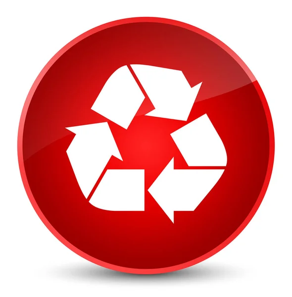 Elegancki czerwony przycisk Okrągła ikona recyklingu — Zdjęcie stockowe