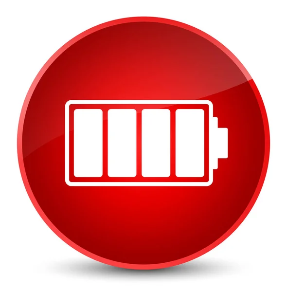 Elegancki czerwony ikona baterii okrągły przycisk — Zdjęcie stockowe