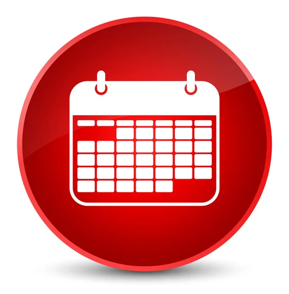 Kalender-ikonen eleganta röda runda knappen — Stockfoto